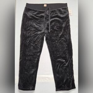 Faded Glory Pants XXL 20 2X Black Super Soft Fleece Sporty Leisure Pull On